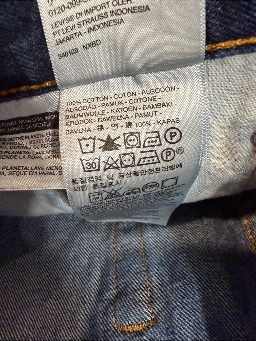 Levi’s 505 Men’s Jeans 31x34 Regular Fit Straight Leg Dark Wash Blue Denim - Picture 5 of 9